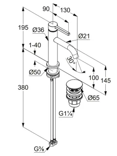 Смеситель для раковины Kludi Nova Fonte Pura 20288N015 брашированное золото